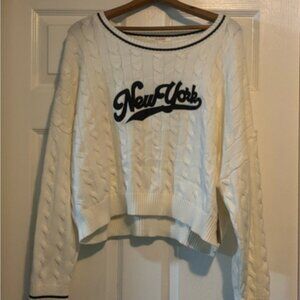 Stella Tweed Women's New York Sweater Size XL White Vintage NWT